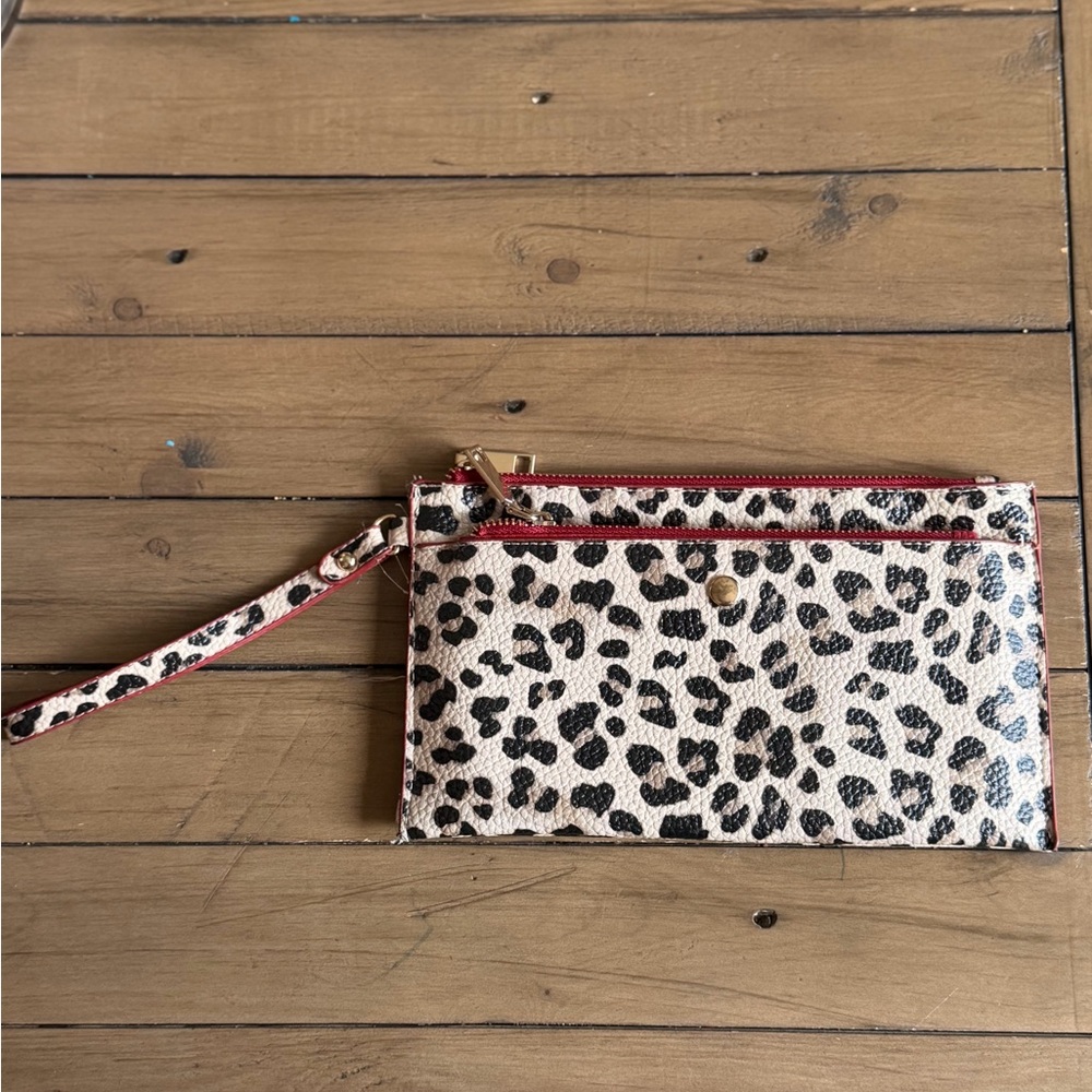 Chico’s Leopard Print Wristlet Clutch